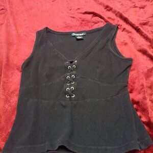 Black cropped tank top